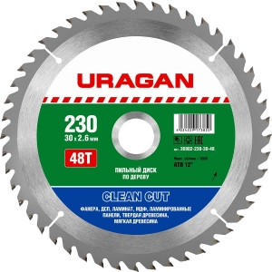 Пильный диск по дереву URAGAN 36802-230-30-48